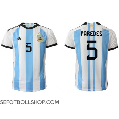 Billiga Argentina Leandro Paredes #5 Hemma fotbollskläder VM 2022 Kortärmad